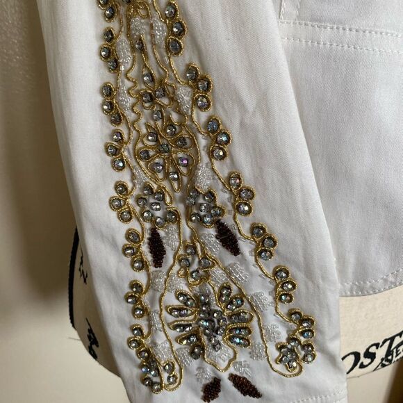 INC International Concepts Petite White Jacket with Sleeve Appliqué NEW Size S - Picture 3 of 10